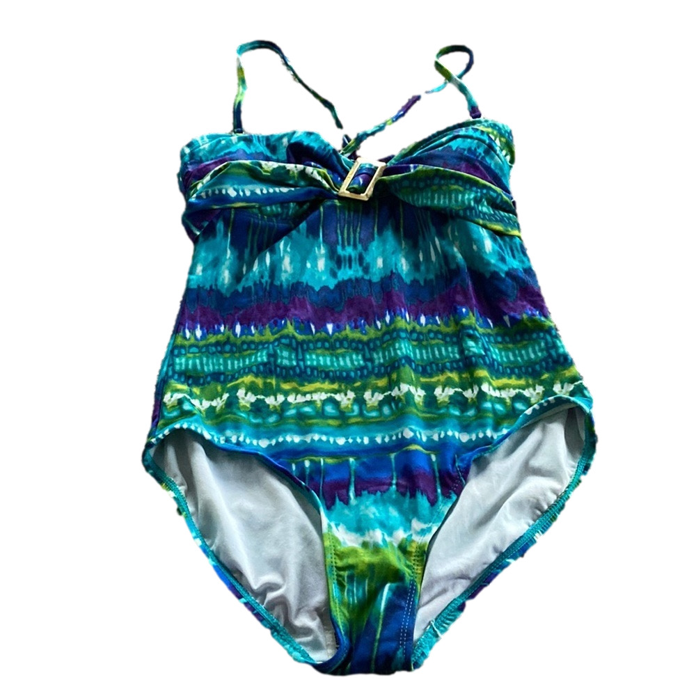 Catalina Multicolor Tie Dye One Piece Swimsuit Ruched Bust SIZE M